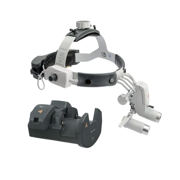 Lámpara frontal HEINE ML4 LED Kit con lupas HRP y EN 50 Transformador de pared