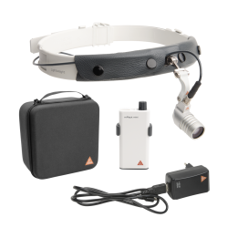 HEINE MicroLight2 su fascia frontale con mPack mini