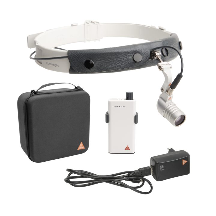 HEINE MicroLight2 am Kopfband mit mPack mini