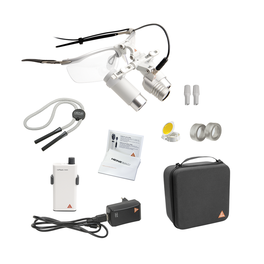 HEINE LoupeLight2 LED Set con occhialini binoculari HRP 4x