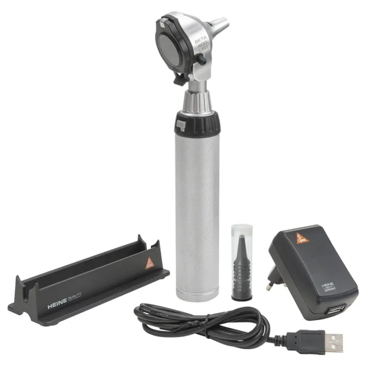 Kit otoscopio HEINE BETA 400 LED con manico ricaricabile USB