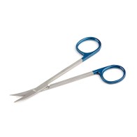 Iris- und Ligaturenschere, gebogen, 11 cm, einweg