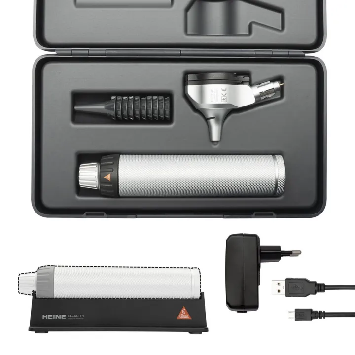 HEINE BETA 200 LED F.O. Otoskop Set mit USB Ladegriff