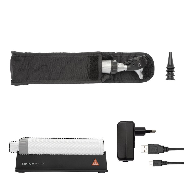 Otoscopio F.O. HEINE K180 LED mango recargable USB